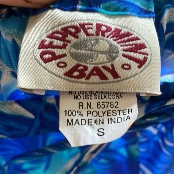 New Peppermint Bay Sheer Blue Palm Pants Size Small (S) - Picture 6 of 7
